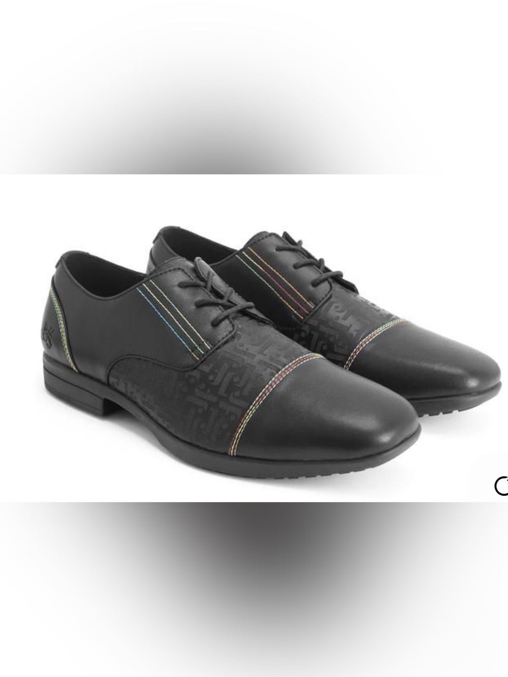 Fluevog NEW IN BOX Prophesy Breton black vegan leather monogram derby -M7 /W9